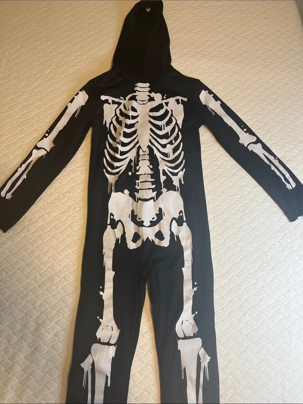 Target Black and White Skeleton Hooded Kids Costume, kids S - Picture 2 of 6